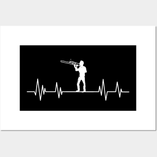 Trumpet heartbeat Trumpet and Clarinet lover trumpet beat Posters and Art